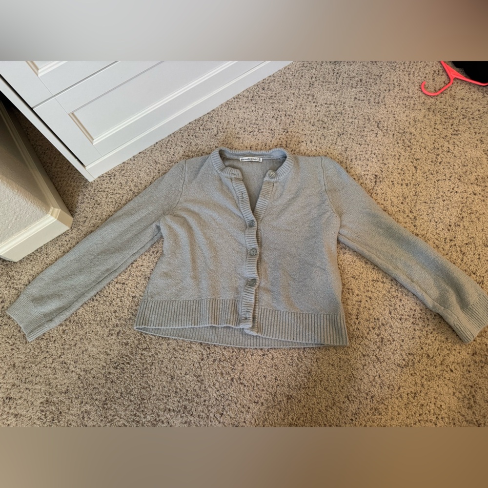 Abercrombie & Fitch Gray Cardigan Sweater